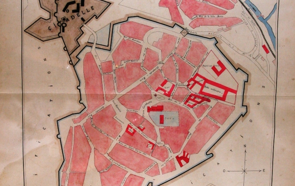 Plan manuscrit de la ville de Montreuil